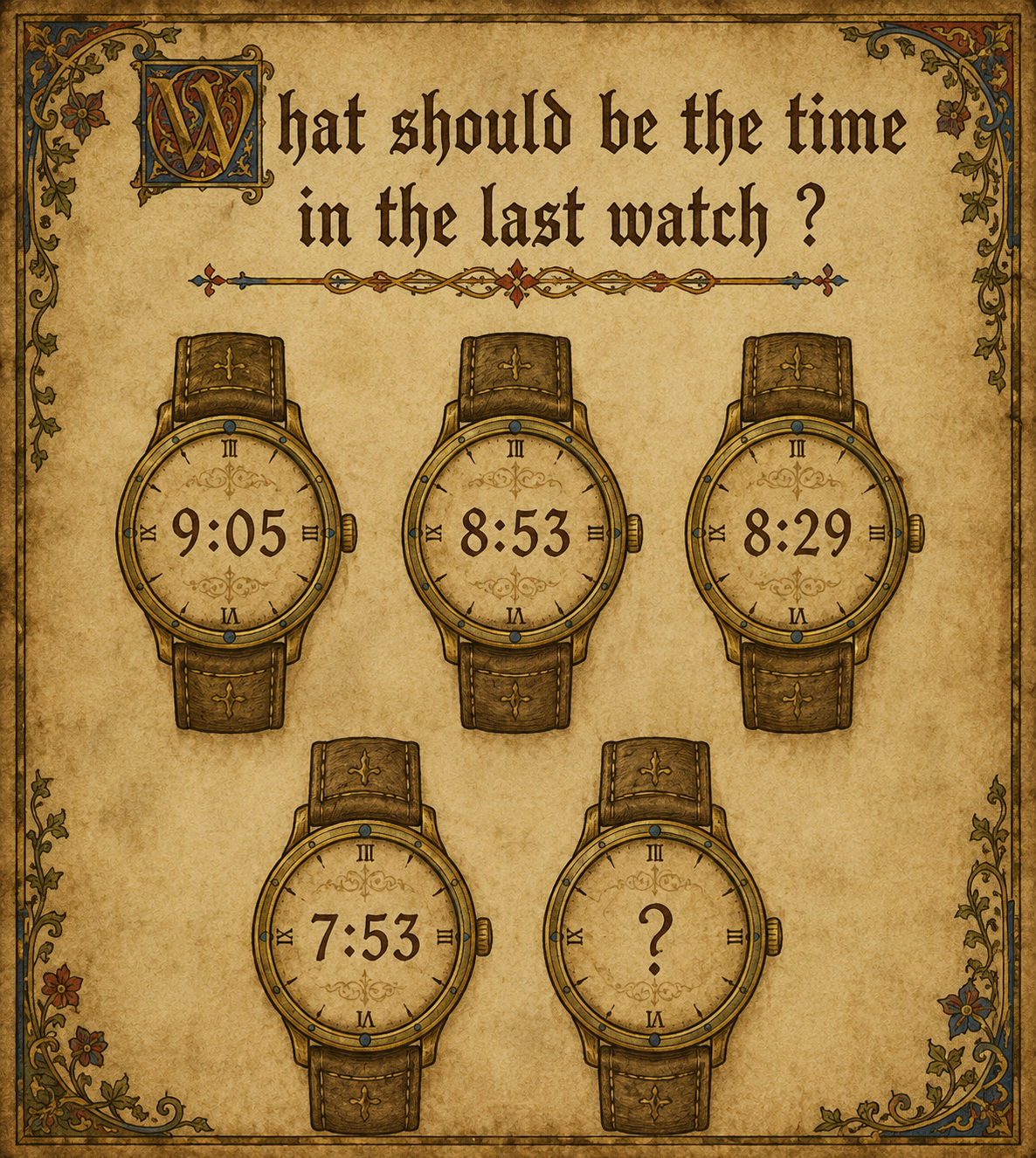 นาฬิกาเรือนสุดท้ายเป็นเวลาเท่าไร?